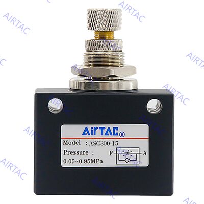 ASC100-06, ASC200-08, ASC300-10, ASC300-15 AirTAC ASC Series One-way Flow Control Valve 1/8", 1/4", 3/8", 1/2"
