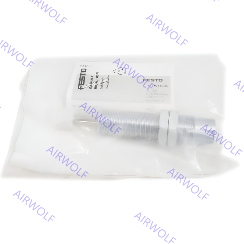 Festo High-Alloy Steel Shock Absorber YSR-C Series with 2 m/s and 3 m/s Max. Impact Speed for Pneumatic Systems